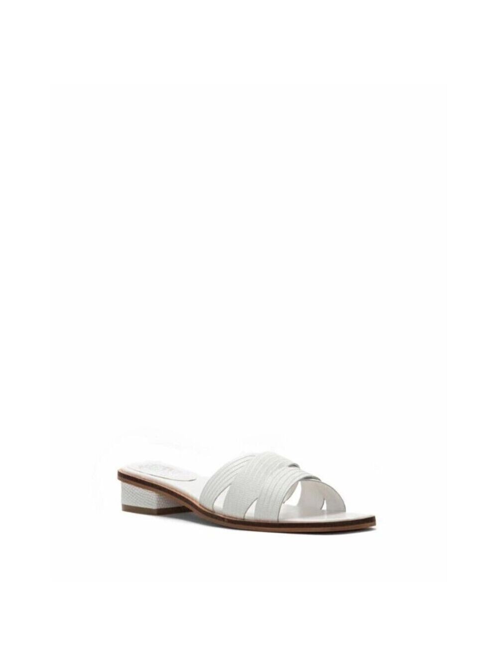 VINCE Camuto Women's Bnwt White "Ydelle" Sandals Sz 7 Cross Leather Slides